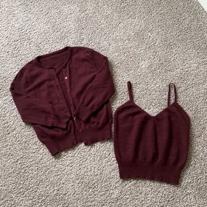 Vintage Sweater Cardigan and Tank Set